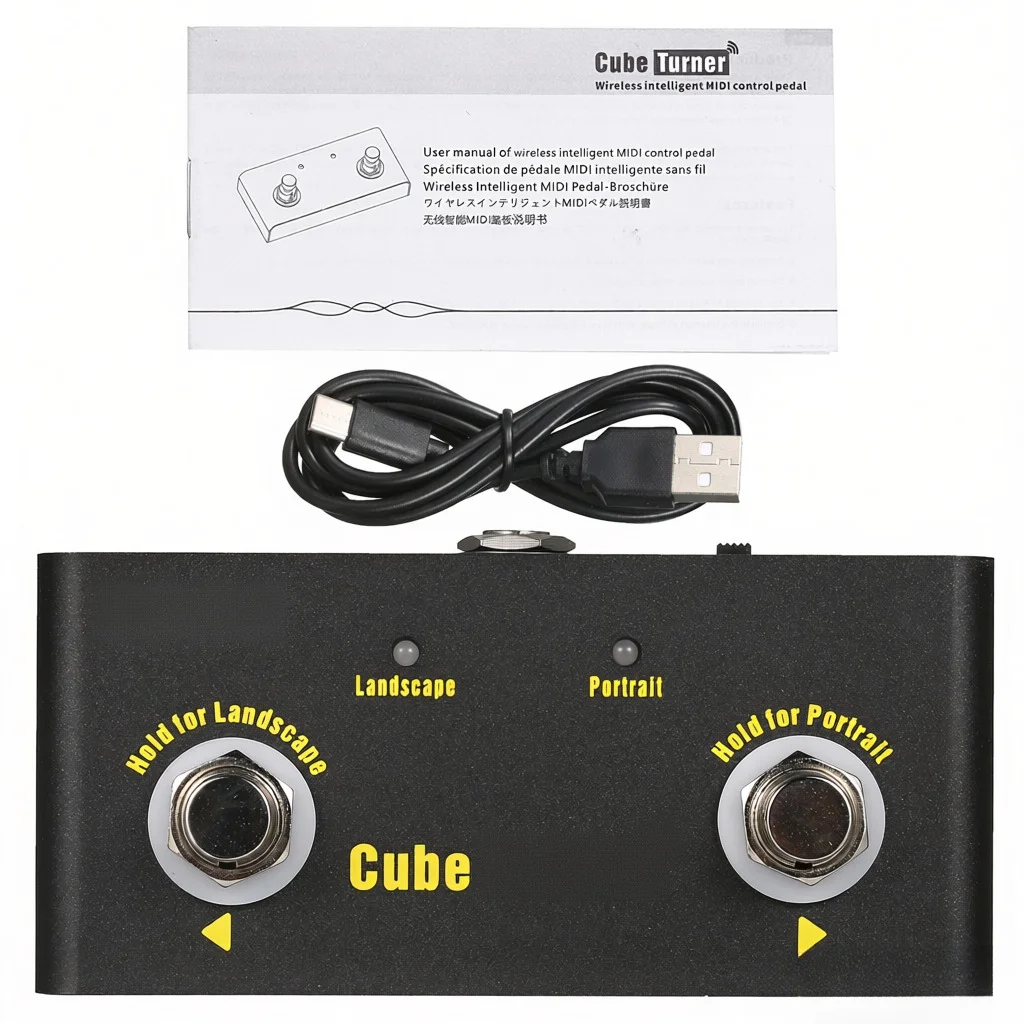 M-VAVE Cube Turner Беспроводная педаль для переворачивания страниц Черный металл Перезаряжаемая батарея 3,7 В 300 мАч 110x50x20 мм 153 г с петлером
M-VAVE Cube Turner Беспроводная педаль для переворачивания страниц Черный металл Перезаряжаемая батарея 3,7 В 300 мАч 110x50x20 мм 153 г с петлером