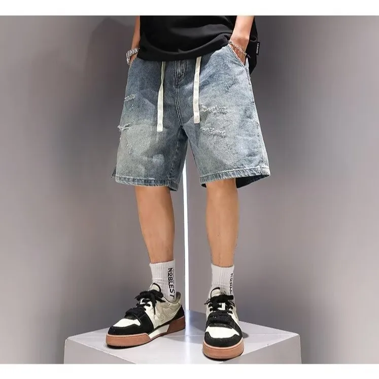 Loose Fit American Design Sensation Denim Shorts Summer Trendy Brand Hong Kong Style Handsome Hole Five-Quarter Pants
Loose Fit American Design Sensation Denim Shorts Summer Trendy Brand Hong Kong Style Handsome Hole Five-Quarter Pants