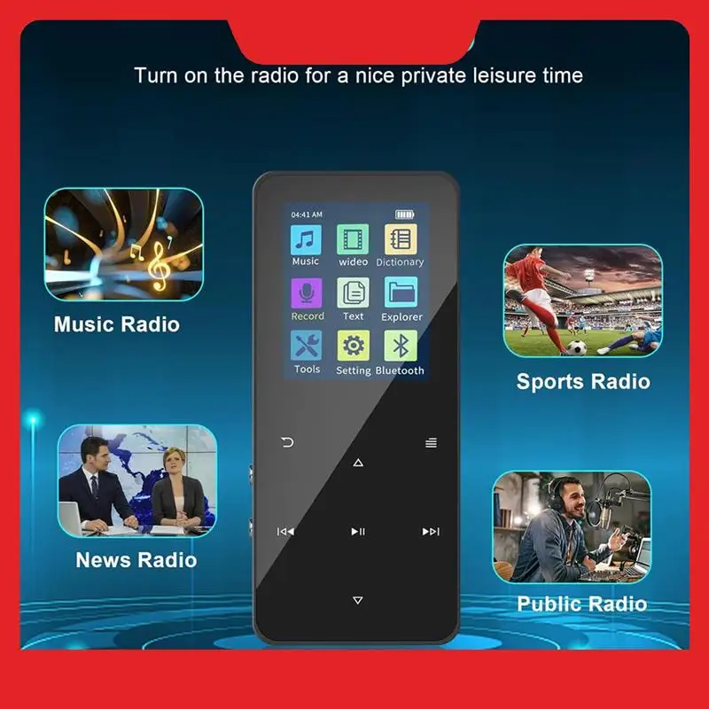 MP3 Player,With Bluetooth 5.2 Portable High Fidelity Lossless Sound Music Player With 128GB Card/Speaker/E-Book Reading Durable
MP3 Player,With Bluetooth 5.2 Portable High Fidelity Lossless Sound Music Player With 128GB Card/Speaker/E-Book Reading Durable