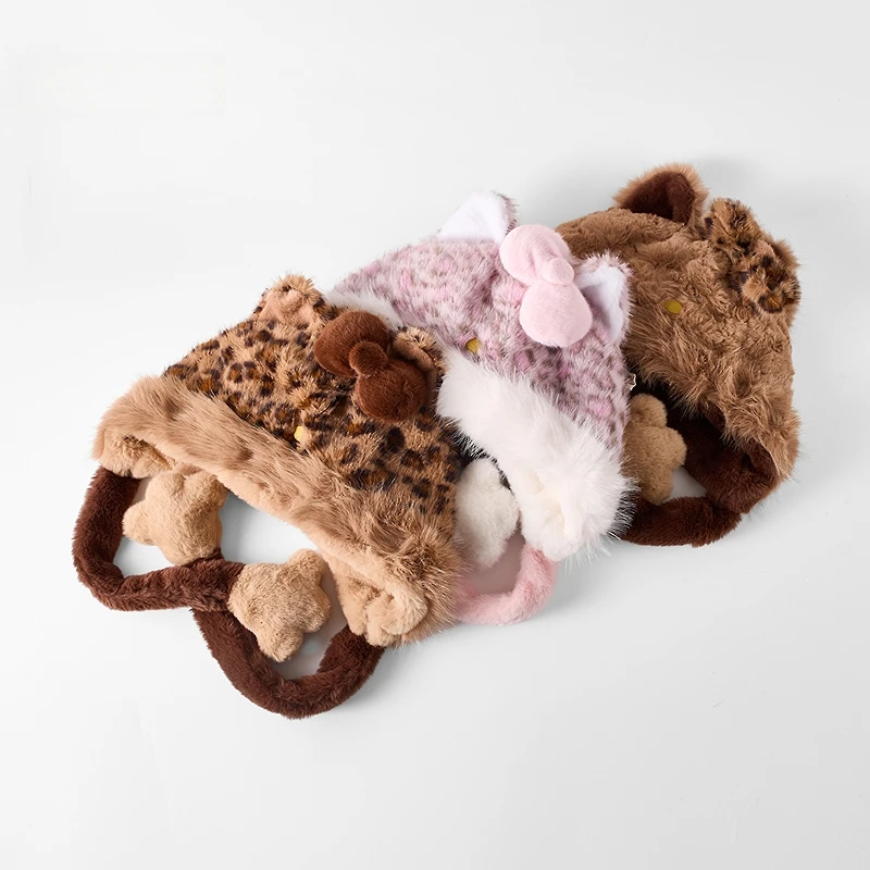New Kawaii Leopard Print Cat Hat Plush Winter Warm Soft Thickening Pocket Warm Ear Hats Hooded Give Friends Trendy Cute Gifts
New Kawaii Leopard Print Cat Hat Plush Winter Warm Soft Thickening Pocket Warm Ear Hats Hooded Give Friends Trendy Cute Gifts
