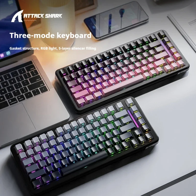 Attack Shark M86 Беспроводная трехрежимная механическая клавиатура RGB Бесплатная индивидуальная электронная спортивная боковая резная компьютерная периферия для киберспорта
Attack Shark M86 Беспроводная трехрежимная механическая клавиатура RGB Бесплатная индивидуальная электронная спортивная боковая резная компьютерная периферия для киберспорта