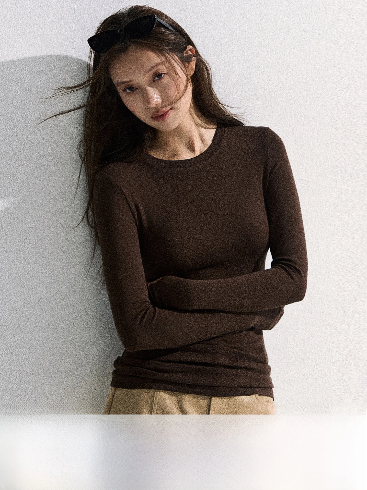 101PASSION Women's Long Sleeve T-Shirt Korean Style Slim Fit Base Shirt Coffee Color Inner Wear Wool Lyocell Blend Top
101PASSION Women's Long Sleeve T-Shirt Korean Style Slim Fit Base Shirt Coffee Color Inner Wear Wool Lyocell Blend Top