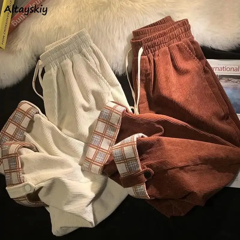 Casual Pants Women Corduroy Vintage Fashion Japanese Style All-match Cuffs Patchwork Simple Straight Cozy Spring Ulzzang Chic
Casual Pants Women Corduroy Vintage Fashion Japanese Style All-match Cuffs Patchwork Simple Straight Cozy Spring Ulzzang Chic