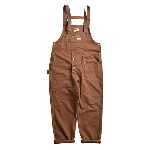 Amekaji Multi-pocket Overalls Mens Outdoor Workwear Clothes Retro Casual Loose Baggy Cargo Pants Trousers Work Jumpsuit Men