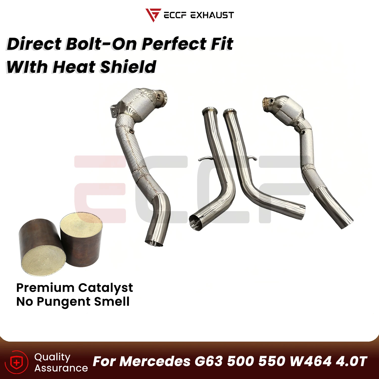 Sporty Downpipe with Heat Insulation For Mercedes G63 500 550 W464 4.0T Aggressive Exhaust Sound Plug and Play
Sporty Downpipe with Heat Insulation For Mercedes G63 500 550 W464 4.0T Aggressive Exhaust Sound Plug and Play