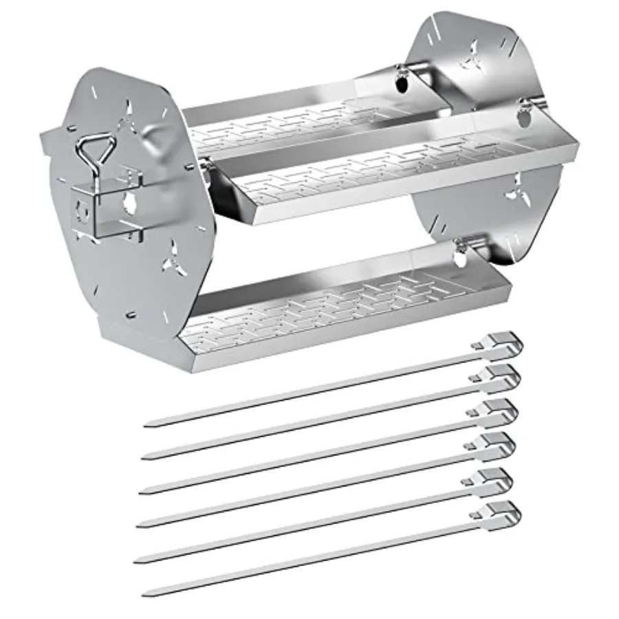 Skyflame Rotisserie Trays with Shish-Kebab Skewer Set 2 in 1 Stainless Steel BBQ Rotisserie Kit Including Rotating Basket and S
Skyflame Rotisserie Trays with Shish-Kebab Skewer Set 2 in 1 Stainless Steel BBQ Rotisserie Kit Including Rotating Basket and S