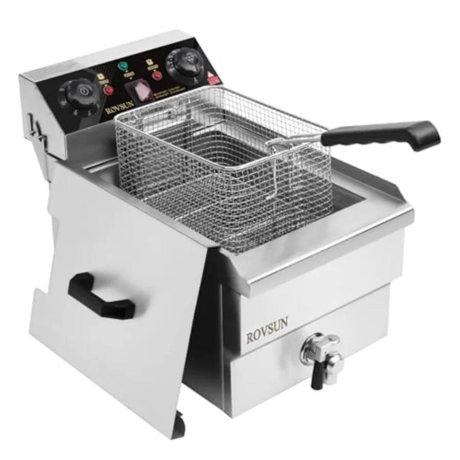 12.5QT Electric Deep Fryer with Frying Basket Timer Drain Lid Stainless Steel Commercial Countertop Single Tank Oil Fryer Adjus
12.5QT Electric Deep Fryer with Frying Basket Timer Drain Lid Stainless Steel Commercial Countertop Single Tank Oil Fryer Adjus