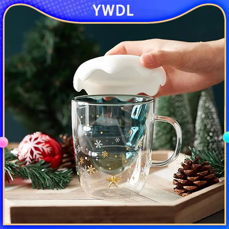 1/2/4pcs Christmas Tree Glass Cup With Lid Coffee Mug Double Layer Transparent Coffee Milk Mug Christmas Gifts Cups For Girls
1/2/4pcs Christmas Tree Glass Cup With Lid Coffee Mug Double Layer Transparent Coffee Milk Mug Christmas Gifts Cups For Girls