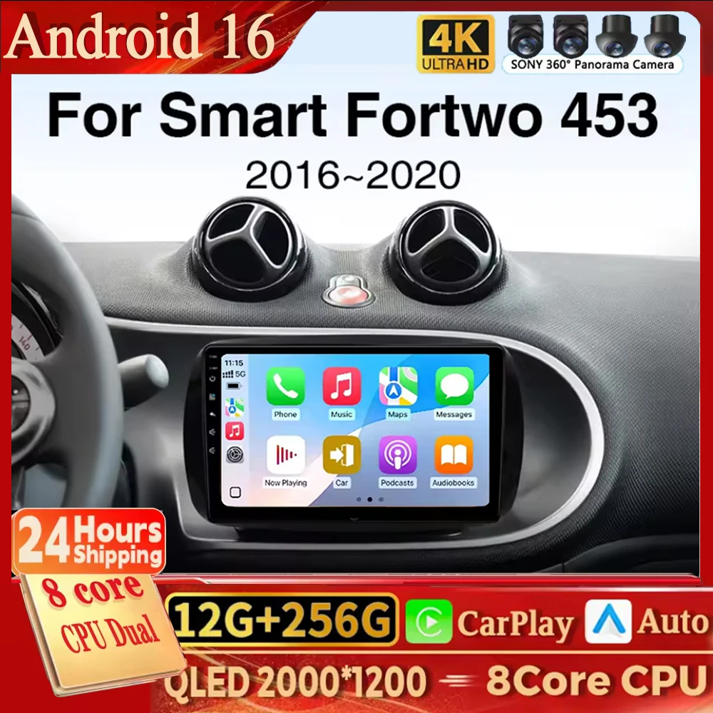 For Mercedes Benz Smart Fortwo 453 2015 - 2020 Android 16 Carplay Car Radio Multimedia Video Player Navigation GPS Head Unit WIF
For Mercedes Benz Smart Fortwo 453 2015 - 2020 Android 16 Carplay Car Radio Multimedia Video Player Navigation GPS Head Unit WIF
