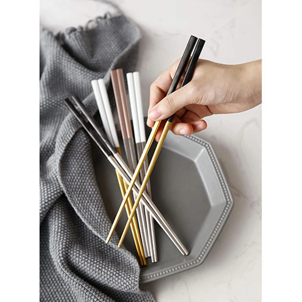 Stainless Steel Chopsticks Reusable Square Anti Slip Family Dining Sushi Noodles Rice Kitchen Storage Tools
Stainless Steel Chopsticks Reusable Square Anti Slip Family Dining Sushi Noodles Rice Kitchen Storage Tools