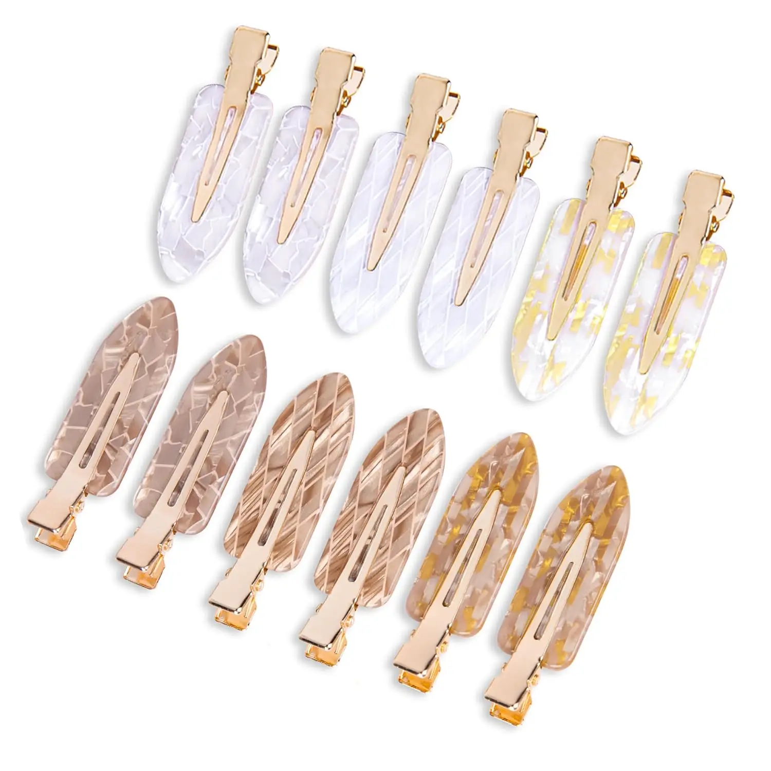 No Crease Hair Clips for Styling, Non-Slip Flat Pins, White Gold, 12 PCS
No Crease Hair Clips for Styling, Non-Slip Flat Pins, White Gold, 12 PCS