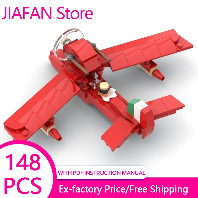 148pcs MOC Building Block Animation Character Red Pig Porco's Seaplane Model Children's Assembly Toy Holiday Gift
148pcs MOC Building Block Animation Character Red Pig Porco's Seaplane Model Children's Assembly Toy Holiday Gift