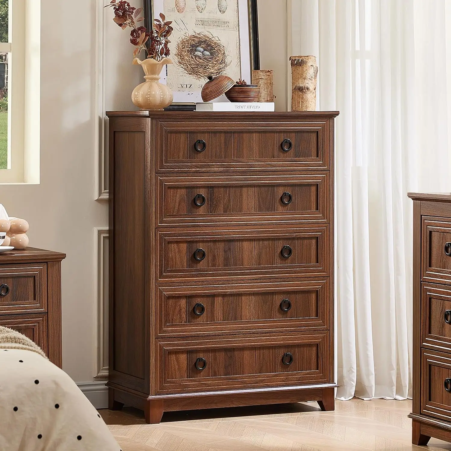 5 Drawer Rustic Wood Dresser Tall Storage Chest Metal Handle Bedroom Living Room Hallway Closet Organizer, Customized
5 Drawer Rustic Wood Dresser Tall Storage Chest Metal Handle Bedroom Living Room Hallway Closet Organizer, Customized