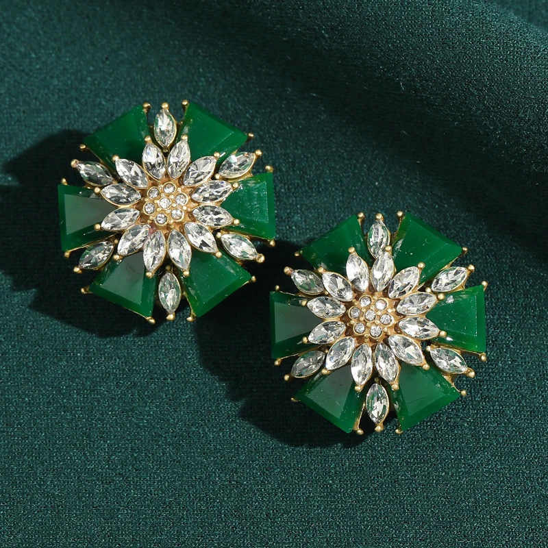 Vintage White Crystal Green Sunflower Earrings Gold Color Trend Anniversary Festival Gift For Woman Luxury Jewelry 2026 New
Vintage White Crystal Green Sunflower Earrings Gold Color Trend Anniversary Festival Gift For Woman Luxury Jewelry 2026 New