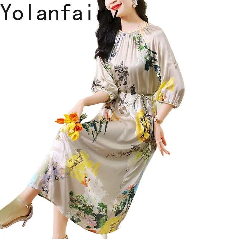 YOLANFAIRY, 95% платье из натурального шелка шелковицы для женщин, ранняя осень 2023, элегантное платье, женская одежда, модные женские платья с принтом
YOLANFAIRY, 95% платье из натурального шелка шелковицы для женщин, ранняя осень 2023, элегантное платье, женская одежда, модные женские платья с принтом