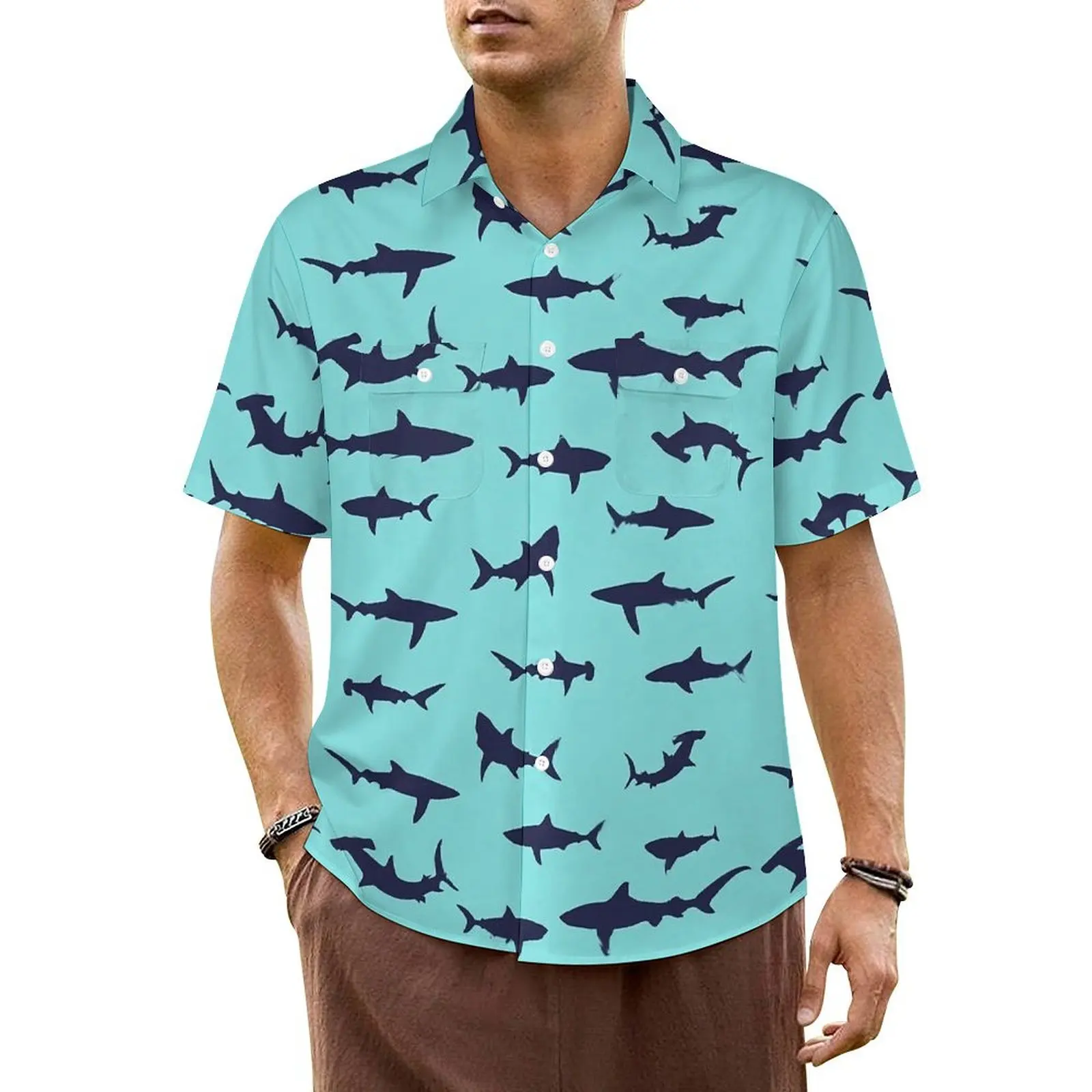 Sharks Silhouette Beach Shirt Men Animal Print Elegant Casual Shirts Summer Short Sleeve Street Graphic Oversized Blouses Gift
Sharks Silhouette Beach Shirt Men Animal Print Elegant Casual Shirts Summer Short Sleeve Street Graphic Oversized Blouses Gift