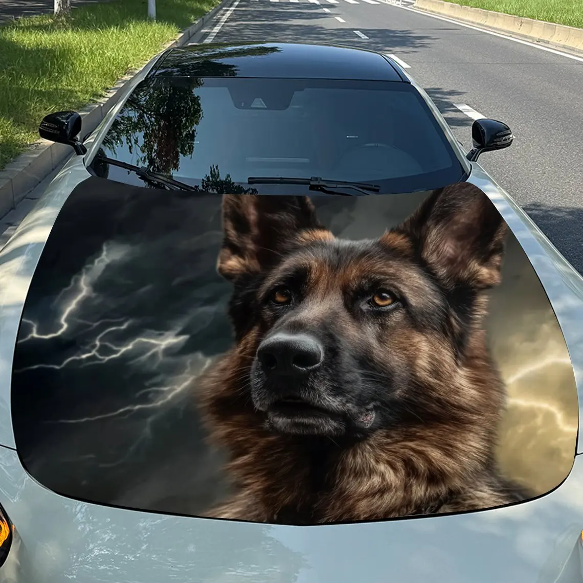 Lightning Shepherd Dog Car Hood PVC Sticker, Durable Vinyl Wrap Film Suitable For Most Vehicles, Car Hood Protective Film Gift
Lightning Shepherd Dog Car Hood PVC Sticker, Durable Vinyl Wrap Film Suitable For Most Vehicles, Car Hood Protective Film Gift