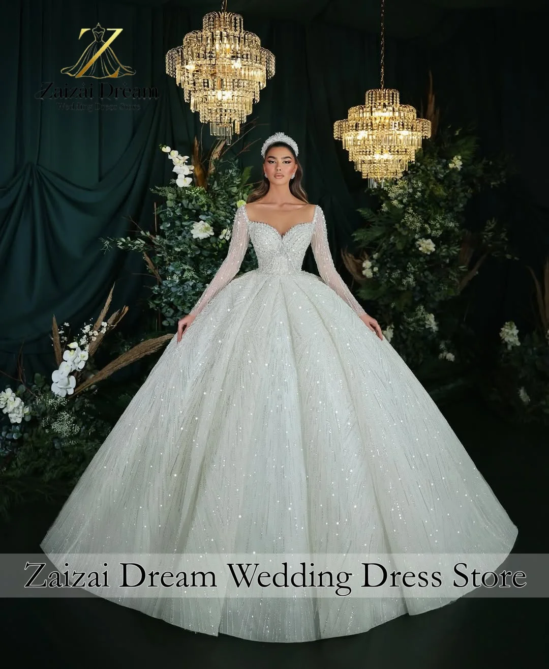 Customized Luxury Ball Gown Wedding Dress Sparkling Women's Sequined Wedding Dresses Bride Gowns Long Sleeve Vestido De Novia
Customized Luxury Ball Gown Wedding Dress Sparkling Women's Sequined Wedding Dresses Bride Gowns Long Sleeve Vestido De Novia