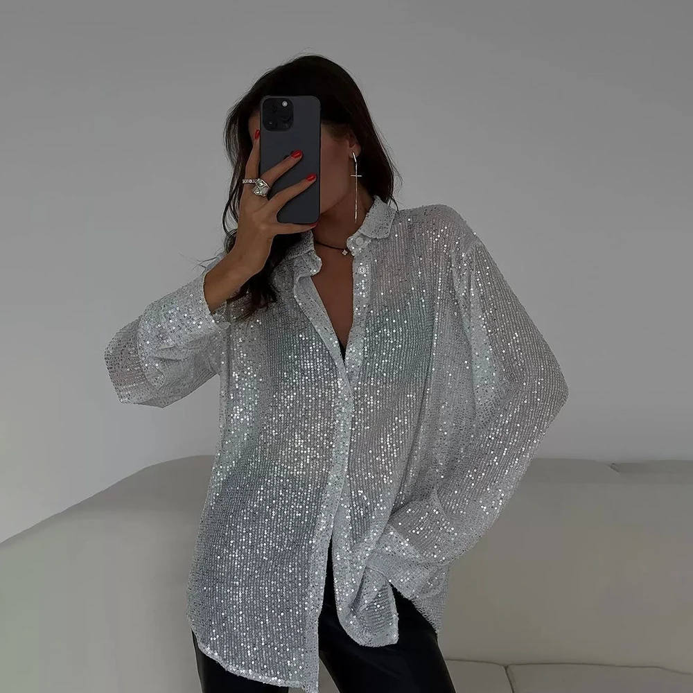 Summer New Men's Solid Color Sequined Long-Sleeved Shirt Retro Casual Fashion Trend High Street Loose Breathable Niche Mens Tops
Summer New Men's Solid Color Sequined Long-Sleeved Shirt Retro Casual Fashion Trend High Street Loose Breathable Niche Mens Tops
