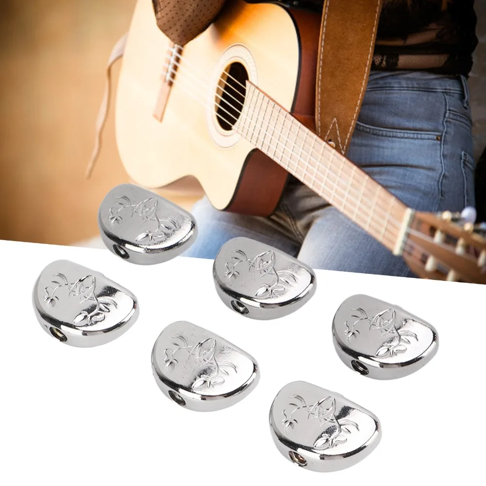 6Pcs Large Semicircle Shape Guitar Tuner Machine Head Buttons Metal With Knobs Tuning Pegs Carved Silver Tuning Keys
6Pcs Large Semicircle Shape Guitar Tuner Machine Head Buttons Metal With Knobs Tuning Pegs Carved Silver Tuning Keys