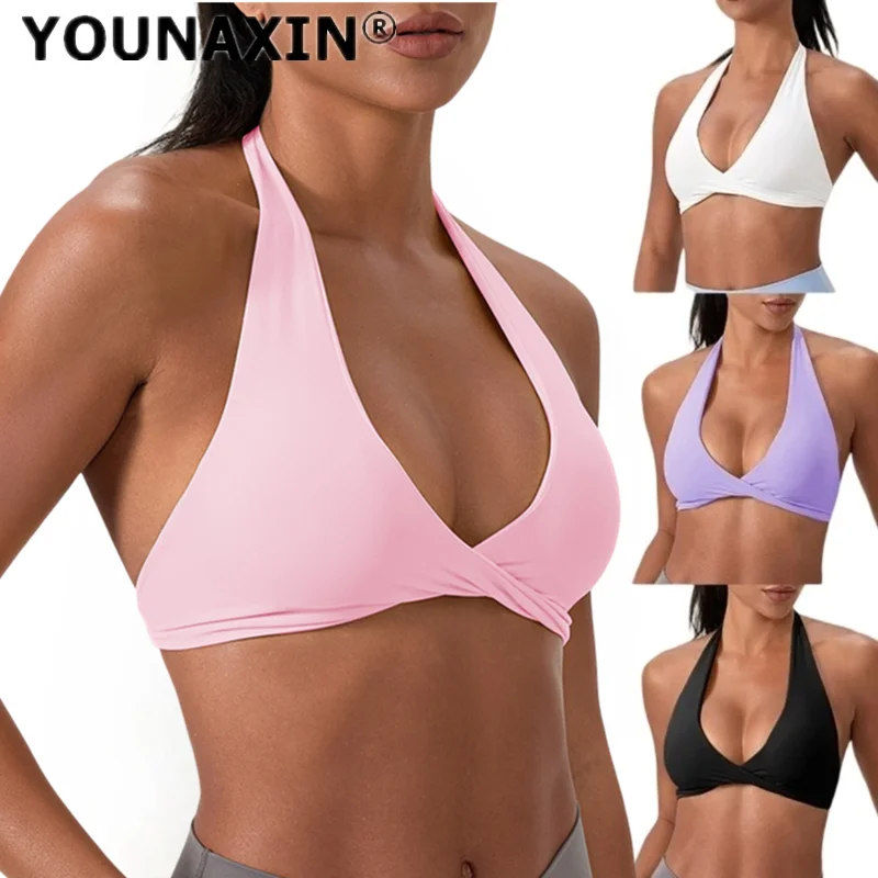 Sports Yoga Bra For Women Underwear Sportswear Halter Neck With Stylish Back Sexy Gym Bra With Cups Running Fitness Backless Top
Sports Yoga Bra For Women Underwear Sportswear Halter Neck With Stylish Back Sexy Gym Bra With Cups Running Fitness Backless Top