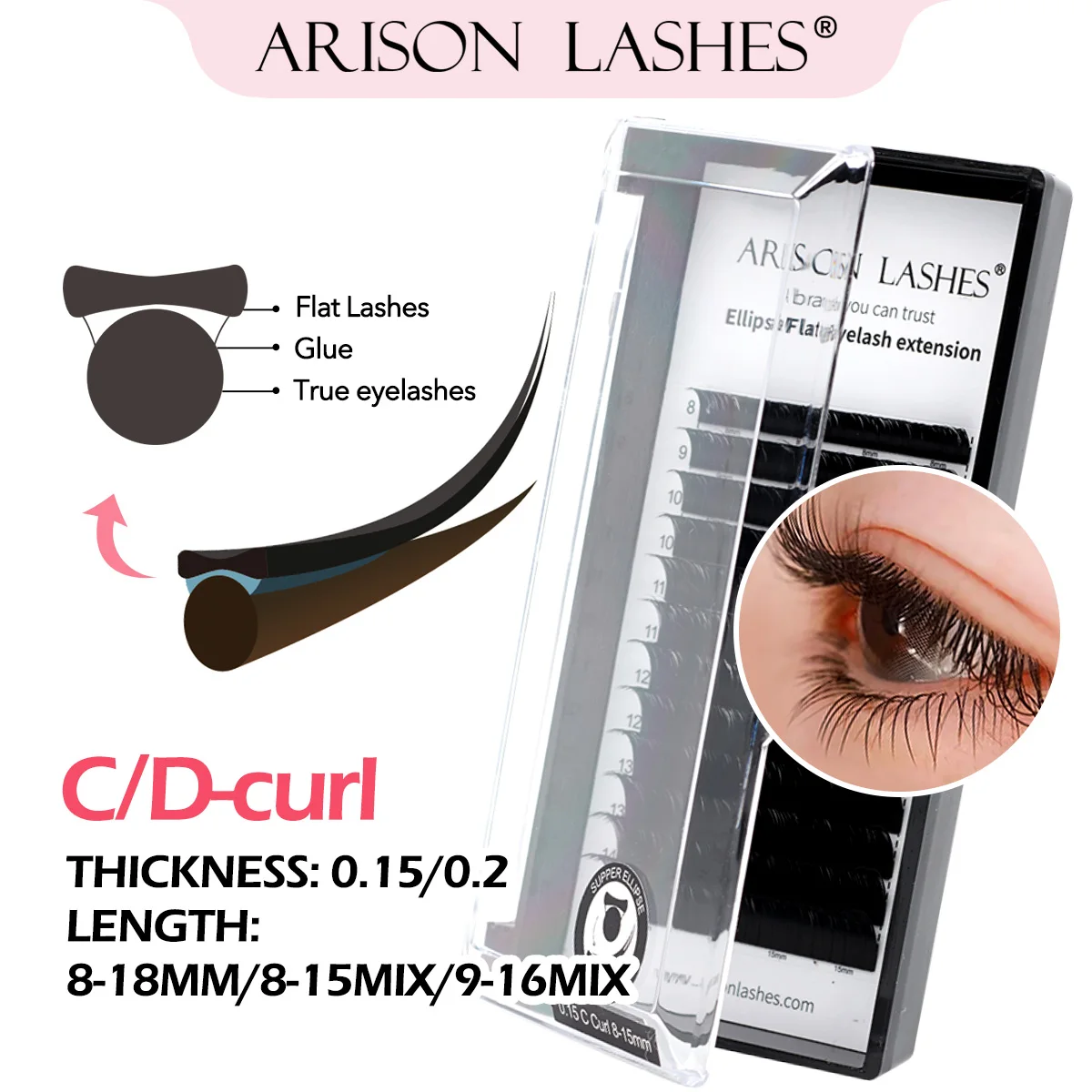 ARISON Black Ellipse Flat Lashes Extensions Lash matte Split Tip profession Soft Silk Flat Eyelashes C D Curl Eyelash wholesale
ARISON Black Ellipse Flat Lashes Extensions Lash matte Split Tip profession Soft Silk Flat Eyelashes C D Curl Eyelash wholesale