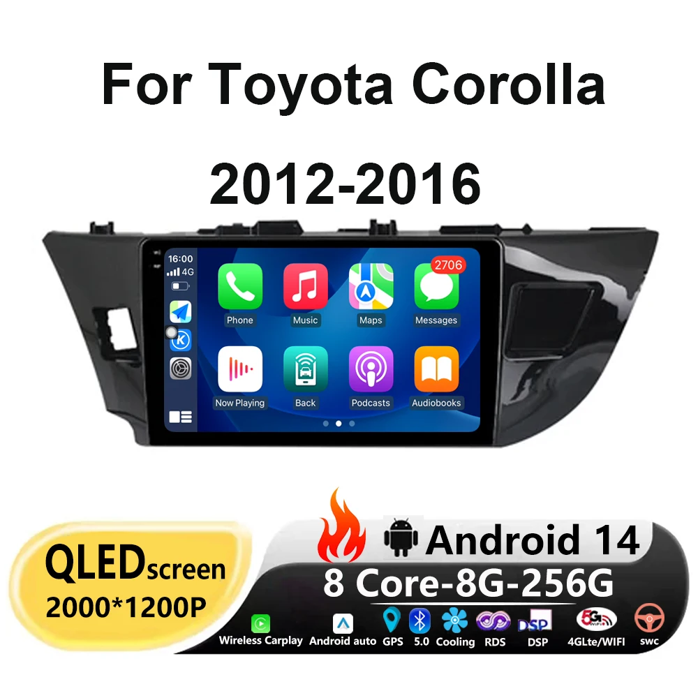 10 inch Carplay Auto Android 14 For Toyota Corolla 2012-2016 Car Radio Multimedia Video Player Navigation screen 4G WIFI GPS RDS
10 inch Carplay Auto Android 14 For Toyota Corolla 2012-2016 Car Radio Multimedia Video Player Navigation screen 4G WIFI GPS RDS
