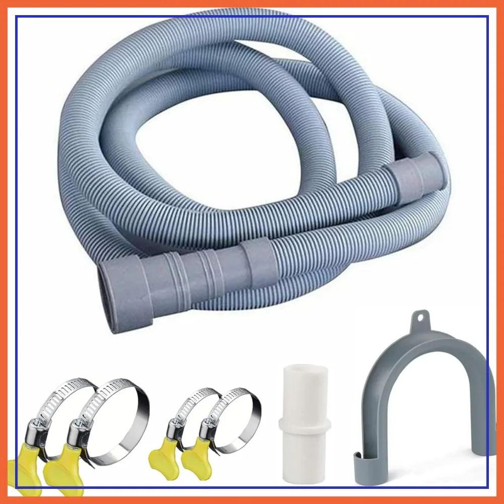 Universal Washing Machine Drain Hose 10ft, Flexible Discharge Extension for Washer/Dishwasher, Fits 1-1/2 Inch Outlets
Universal Washing Machine Drain Hose 10ft, Flexible Discharge Extension for Washer/Dishwasher, Fits 1-1/2 Inch Outlets