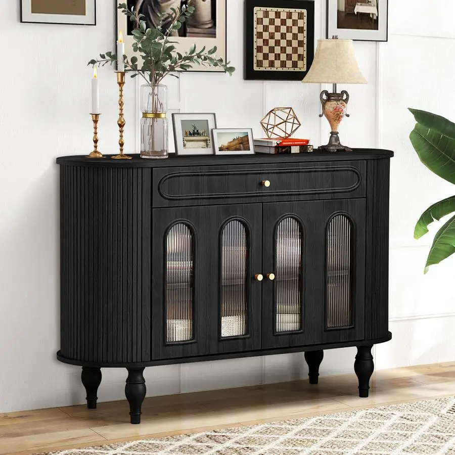 Буфет-сервант с 47 рифлеными дверцами и выдвижным ящиком, современный шкаф для хранения, консольный стол-бар с раздвижными дверцами-жалюзи
Буфет-сервант с 47 рифлеными дверцами и выдвижным ящиком, современный шкаф для хранения, консольный стол-бар с раздвижными дверцами-жалюзи