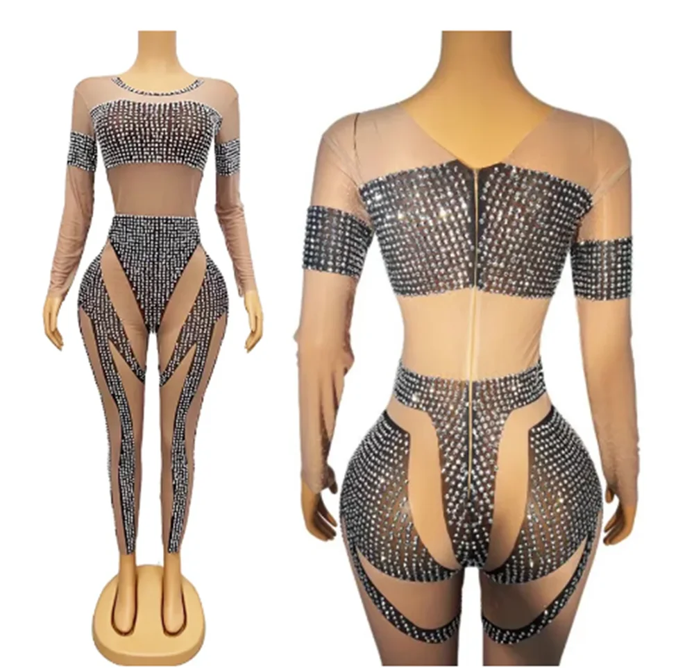 Women Pole Dance Costume Rhinestones Jumpsuit Gogo Dancer Performance Clothes Stretch Bodysuit Party Rave Clothing
Women Pole Dance Costume Rhinestones Jumpsuit Gogo Dancer Performance Clothes Stretch Bodysuit Party Rave Clothing