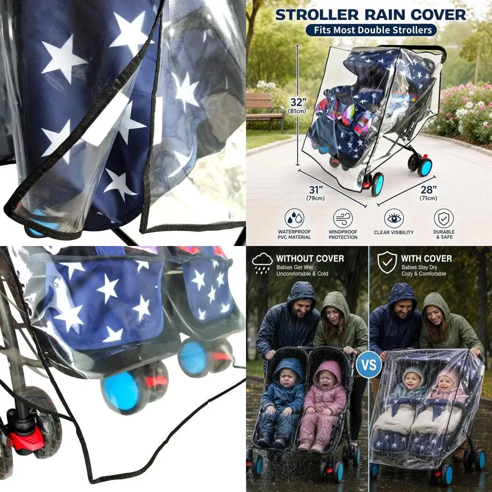 Weather Shield or Double Stroller Raincoat Unil Size Side by Side Baby Umbrella Stroller Rain Cover Scooter Twin Wind Shield Wat
Weather Shield or Double Stroller Raincoat Unil Size Side by Side Baby Umbrella Stroller Rain Cover Scooter Twin Wind Shield Wat