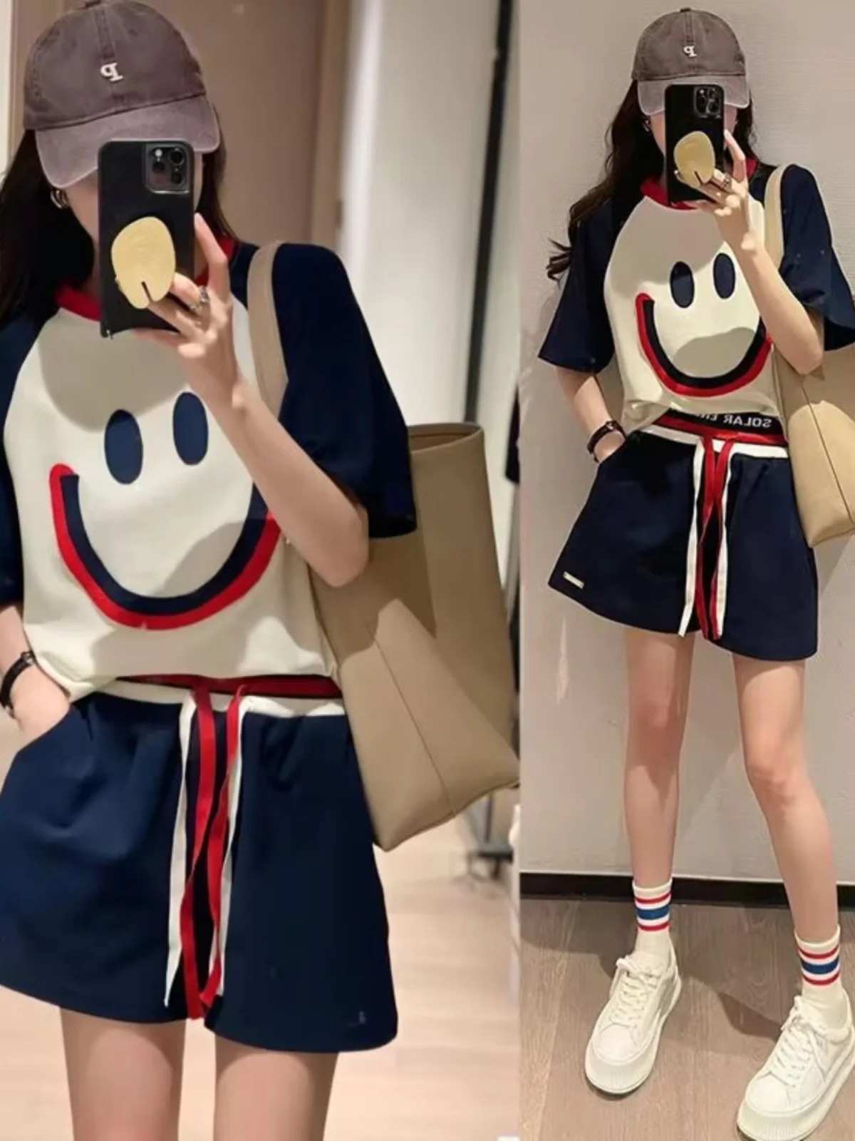 Anti-Aging American Style Set Women Summer New Loose Color Block Drawstring Shorts Running Sports Two-Piece Set Korean Style ...
Anti-Aging American Style Set Women Summer New Loose Color Block Drawstring Shorts Running Sports Two-Piece Set Korean Style ...