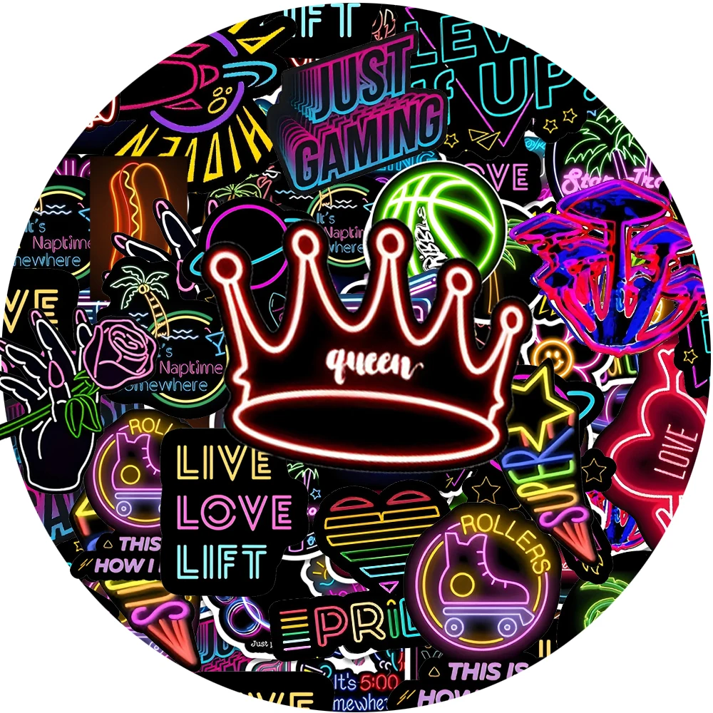 10/30/50pcs Cartoon Neon Light Cool Graffiti Stickers for Skateboard Bike Luggage Laptop Waterproof Aesthetic Sticker Clasic Toy
10/30/50pcs Cartoon Neon Light Cool Graffiti Stickers for Skateboard Bike Luggage Laptop Waterproof Aesthetic Sticker Clasic Toy