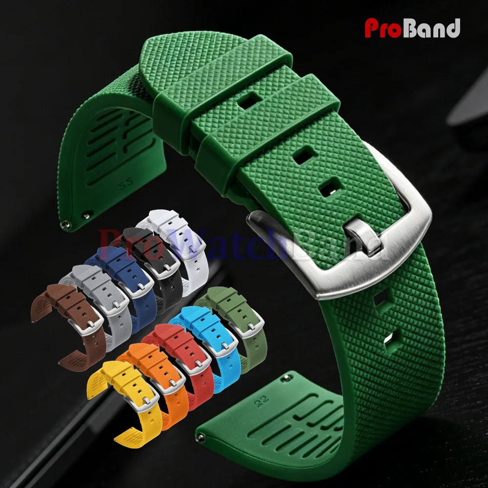 Silver Black Gold Buckle Waterproof Sports Silicone Watch Band 22mm 20mm Straps Quick Release Bracelet Soft Rubber Wristband
Silver Black Gold Buckle Waterproof Sports Silicone Watch Band 22mm 20mm Straps Quick Release Bracelet Soft Rubber Wristband