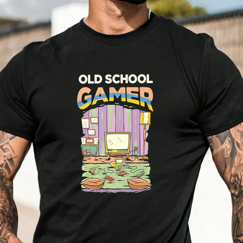 Old School Gamer Room Men's Fashionable Printed T-Shirt Short Sleeve Exquisite Design Essential T Shirt
Old School Gamer Room Men's Fashionable Printed T-Shirt Short Sleeve Exquisite Design Essential T Shirt
