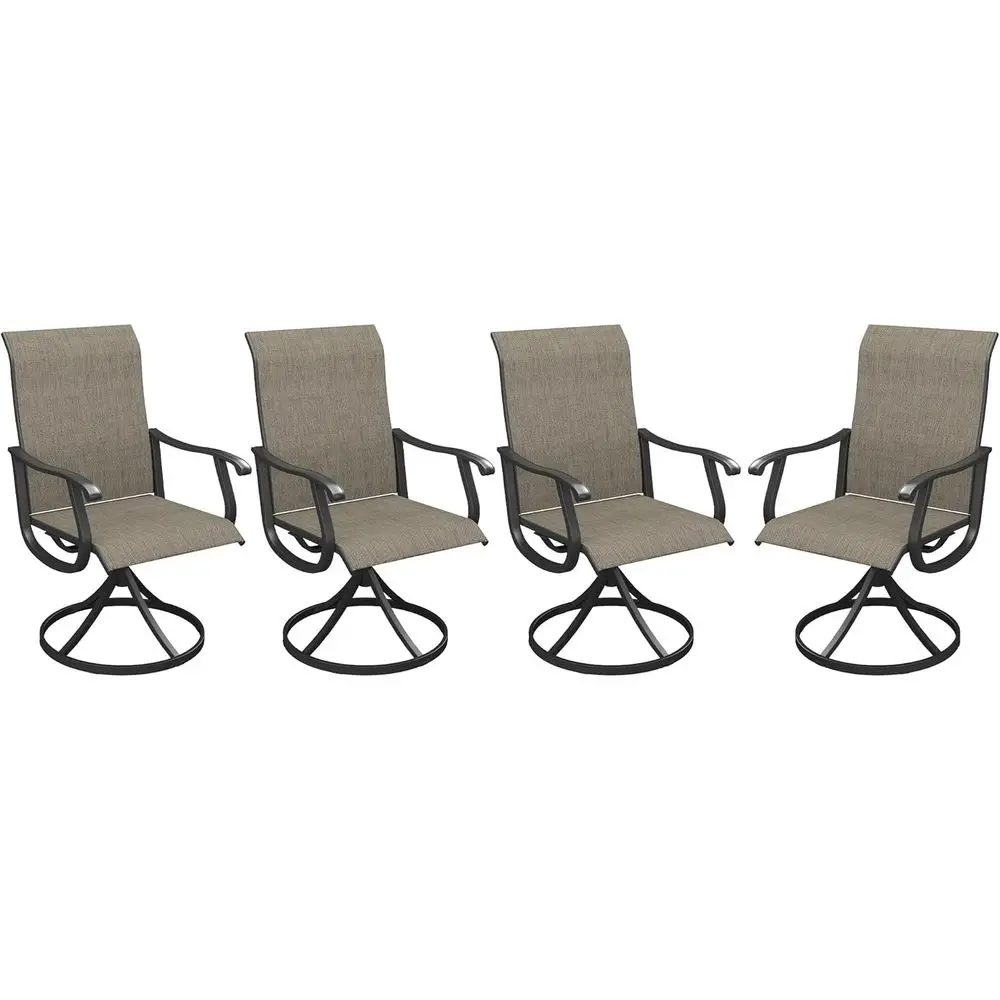 Set of 4 Metal Patio Dining Chairs with Textilene Fabric for Outdoor Deck or Garden, Brown Mix
Set of 4 Metal Patio Dining Chairs with Textilene Fabric for Outdoor Deck or Garden, Brown Mix
