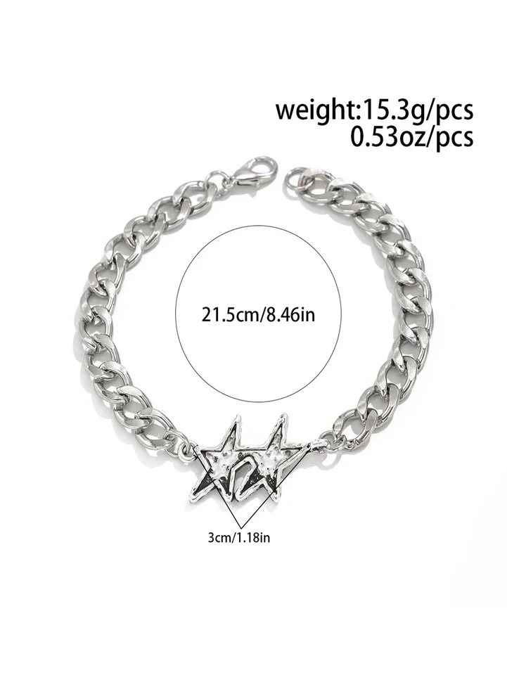 1pc Retro Double Stars Bracelet For Men Woman Hip Hop Unisex Punk Jewelry Cool Rock Luxury Accessories
1pc Retro Double Stars Bracelet For Men Woman Hip Hop Unisex Punk Jewelry Cool Rock Luxury Accessories