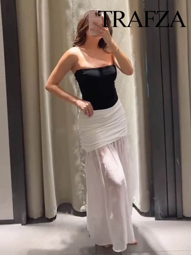 TRAFZA женское лето 2025 однотонное плиссированное декоративное сращивание Юбка-миди Midway Женская элегантная тонкая повседневная юбка трапециевидной формы на молнии
TRAFZA женское лето 2025 однотонное плиссированное декоративное сращивание Юбка-миди Midway Женская элегантная тонкая повседневная юбка трапециевидной формы на молнии