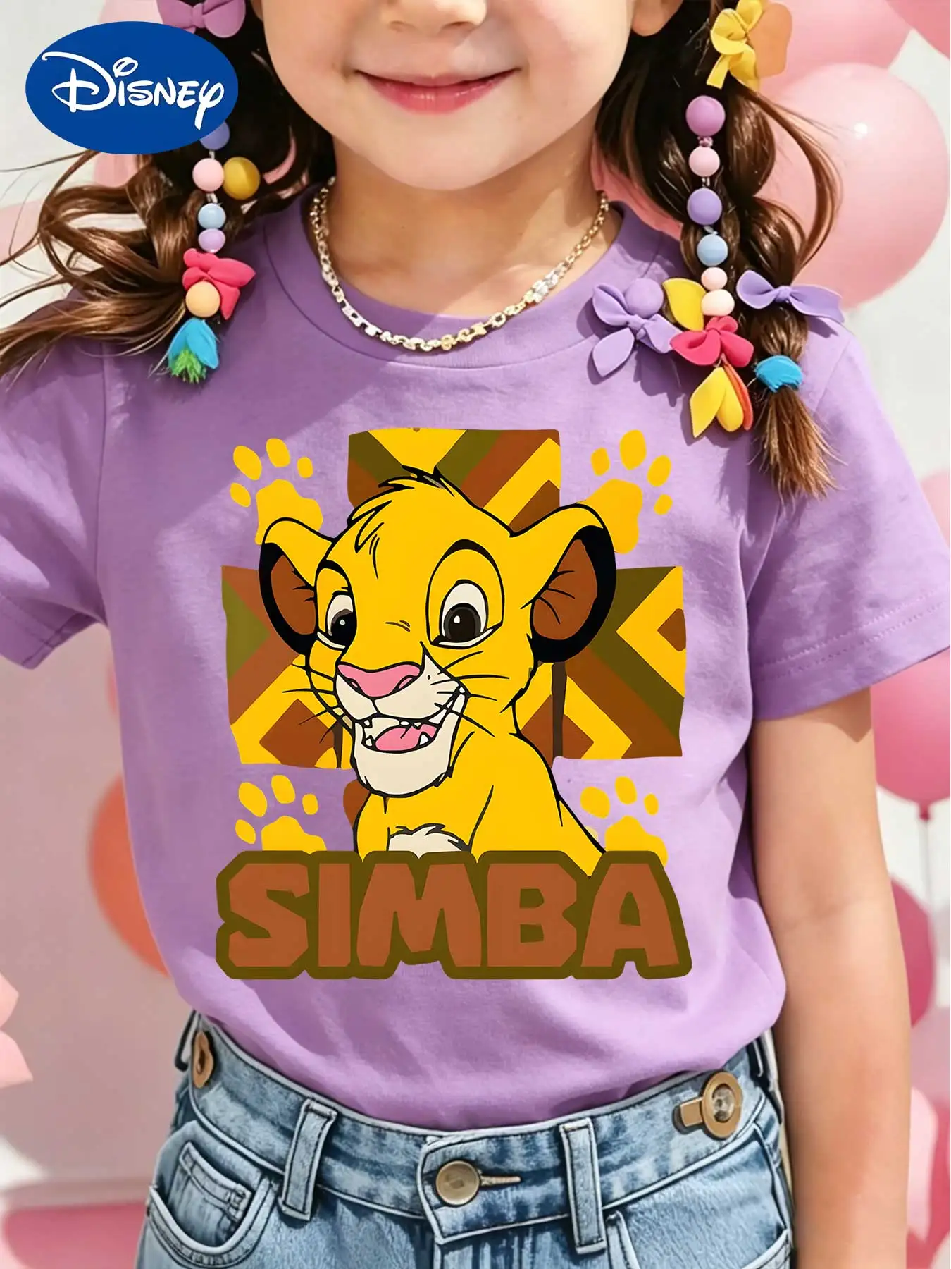 Disney Lion King Simba Roaring Short-Sleeve T-Shirt for Kids, Summer Loose-Fitting T-Shirt for Girls
Disney Lion King Simba Roaring Short-Sleeve T-Shirt for Kids, Summer Loose-Fitting T-Shirt for Girls