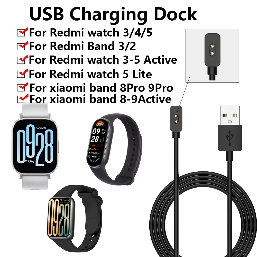 USB Magnetic Charger for Redmi Watch 5 Active/Lite/3 4 5 Band3/2 Charging Dock for Mi Band 8Pro 9Pro 9Active Universal Data Cord
USB Magnetic Charger for Redmi Watch 5 Active/Lite/3 4 5 Band3/2 Charging Dock for Mi Band 8Pro 9Pro 9Active Universal Data Cord