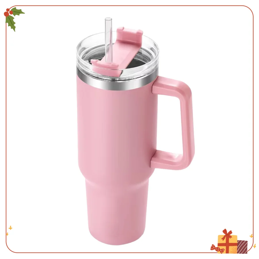 40oz Pink Tumbler with Handle & Straw, Insulated Stainless Steel Cup, Christmas Gift for Women Mom Grandma
40oz Pink Tumbler with Handle & Straw, Insulated Stainless Steel Cup, Christmas Gift for Women Mom Grandma