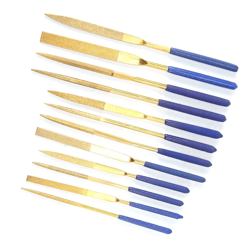 HOT SALE 12Pcs Titanium Coated Diamond Files Set Soft Rubber Handles Variety Shapes Diamond Needle Files For Metal Glass Ceramic
HOT SALE 12Pcs Titanium Coated Diamond Files Set Soft Rubber Handles Variety Shapes Diamond Needle Files For Metal Glass Ceramic