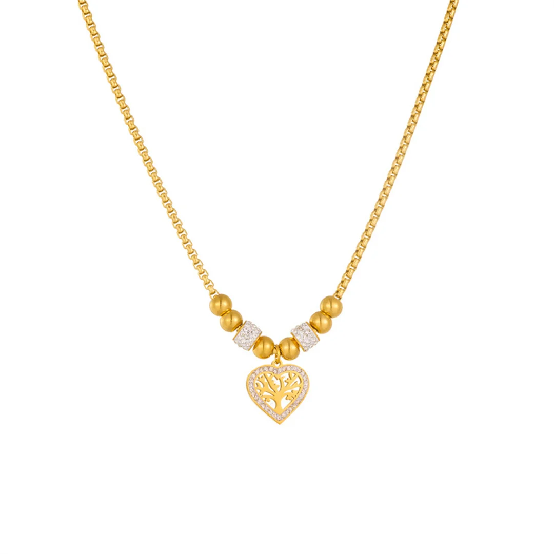 Fashion Zirconia Tree Love Heart Charm Pendant Femme Gold Color Stainless Steel Box Neck Chain Choker Necklace for Women Jewelry
Fashion Zirconia Tree Love Heart Charm Pendant Femme Gold Color Stainless Steel Box Neck Chain Choker Necklace for Women Jewelry