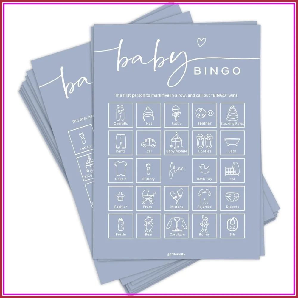 Baby Shower Bingo Game for Boy or Girl, Pre-Filled Fun Activity, 50 Cards, Blue
Baby Shower Bingo Game for Boy or Girl, Pre-Filled Fun Activity, 50 Cards, Blue