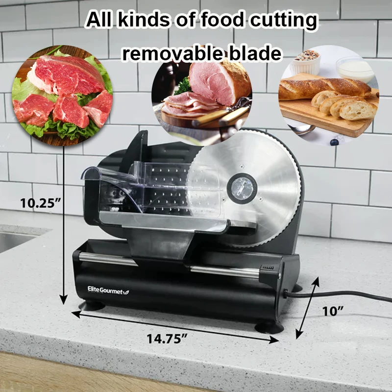 Ultimate Precision Electric Deli Food Meat Slicer, Removable Stainless Steel Blade
Ultimate Precision Electric Deli Food Meat Slicer, Removable Stainless Steel Blade