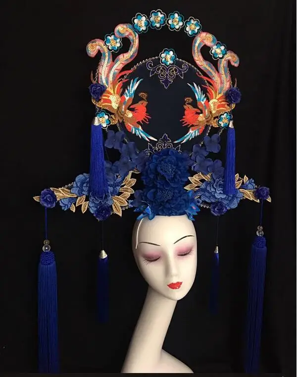 Chinese Personalized Luxury Headwear Phoenix Stage Blue Embroidery Flower Tassel Dance Head Accessories Nightclub
Chinese Personalized Luxury Headwear Phoenix Stage Blue Embroidery Flower Tassel Dance Head Accessories Nightclub