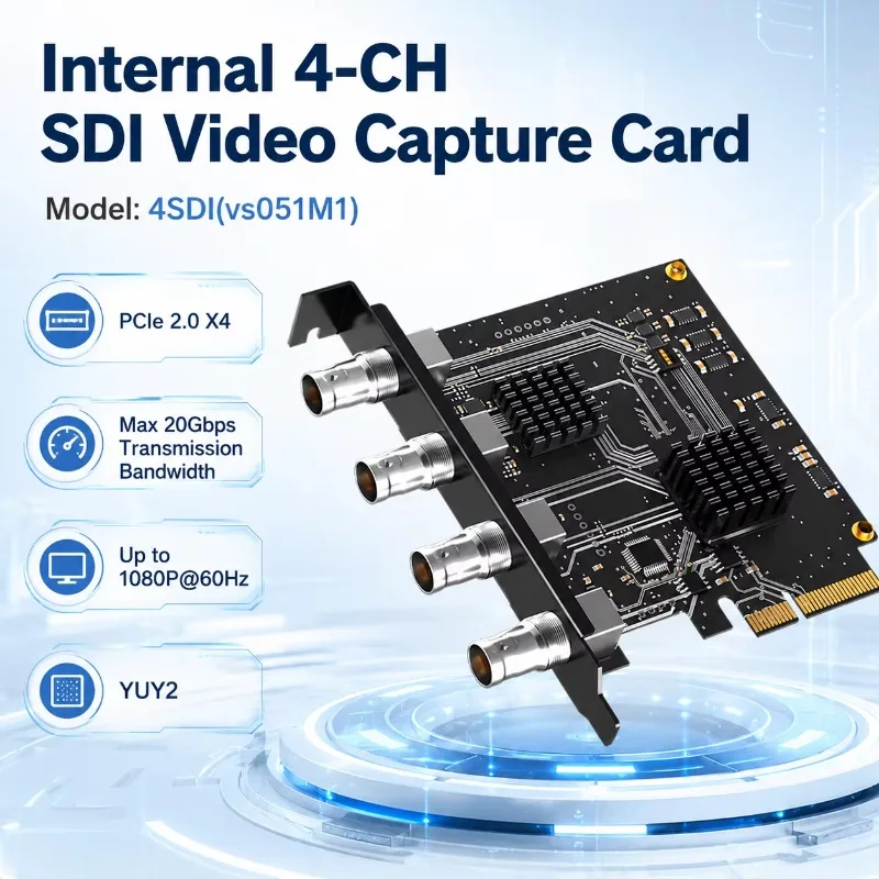 PCIe X4 4CH SDI Capture Card 1080P60 YUY2 Single/Dual/Triple Mode Internal PCI Video Capture Card
PCIe X4 4CH SDI Capture Card 1080P60 YUY2 Single/Dual/Triple Mode Internal PCI Video Capture Card