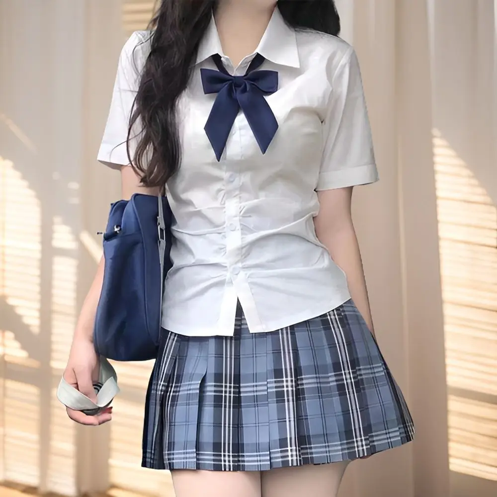 Women Solid Jk Shirt Japanese Style Summer Slim Bow Tie Button Female Blouse Fashion New Chic Short Sleeve Ladies Tops A131
Women Solid Jk Shirt Japanese Style Summer Slim Bow Tie Button Female Blouse Fashion New Chic Short Sleeve Ladies Tops A131