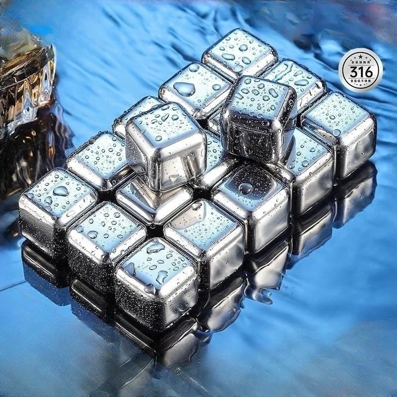 316 Stainless Steel Ice Cubes Set Reusable Chilling Stones for Whiskey Beer Drink Metal Rapid Freezing Ice Cube Party Bar Tool
316 Stainless Steel Ice Cubes Set Reusable Chilling Stones for Whiskey Beer Drink Metal Rapid Freezing Ice Cube Party Bar Tool