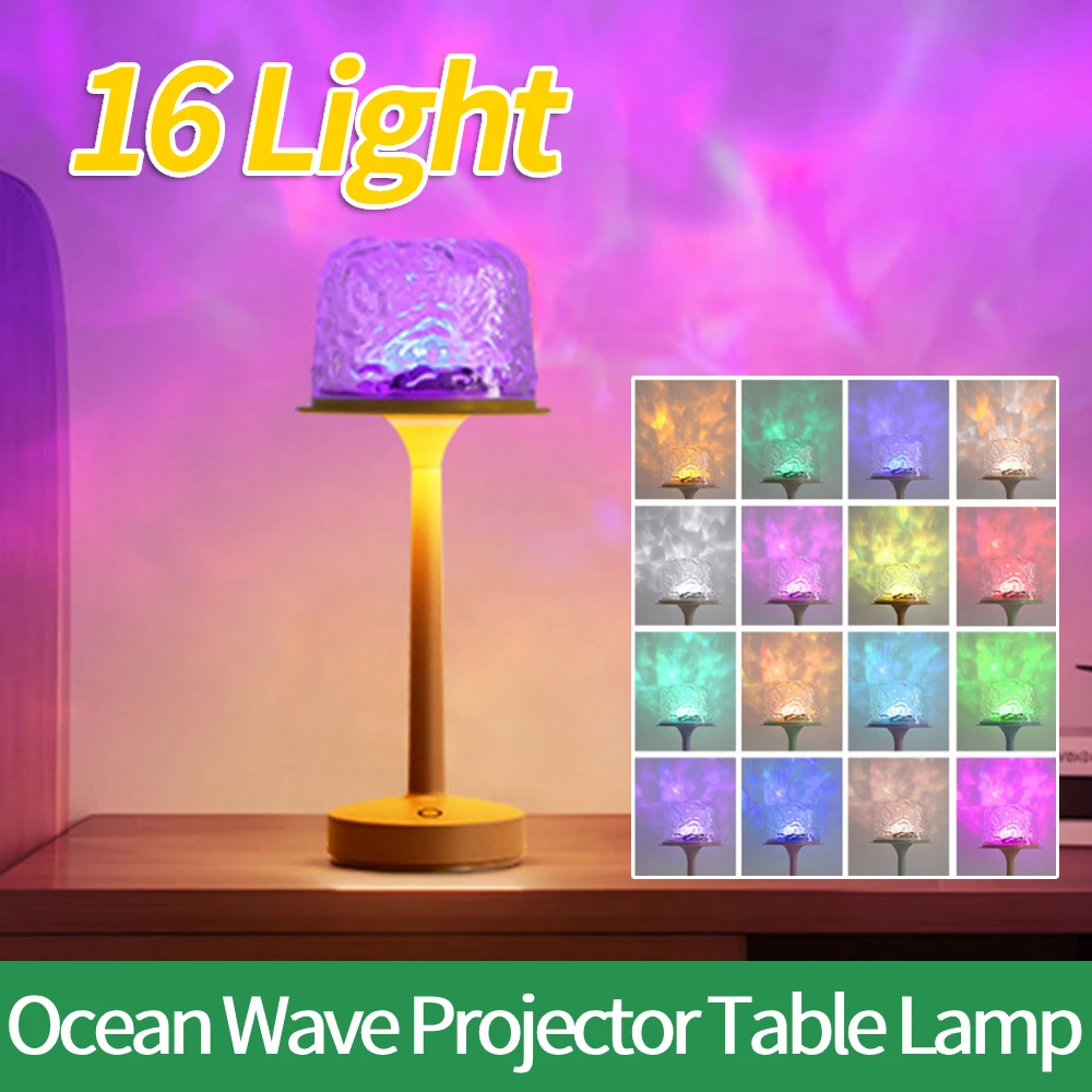 16 Lights Ocean Wave Projector Table Lamp Water Ripple Tall Ambient Table Light Type-C Rechargeable Warm Atmosphere Night Light
16 Lights Ocean Wave Projector Table Lamp Water Ripple Tall Ambient Table Light Type-C Rechargeable Warm Atmosphere Night Light